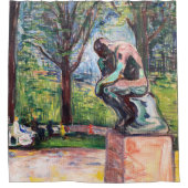Edvard Munch - Der Denker von Rodin Duschvorhang (Vorderseite)