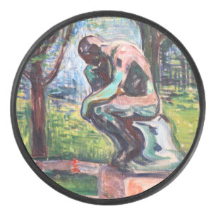 Edvard Munch - Der Denker von Rodin Eishockey Puck
