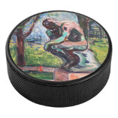 Edvard Munch - Der Denker von Rodin Eishockey Puck (3/4)
