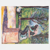 Edvard Munch - Der Denker von Rodin Fleecedecke (Vorderseite (Horizontal))