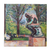 Edvard Munch - Der Denker von Rodin Fliese (Vorderseite)