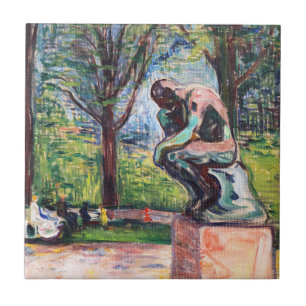Edvard Munch - Der Denker von Rodin Fliese