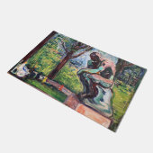 Edvard Munch - Der Denker von Rodin Fußmatte (Schrägansicht)