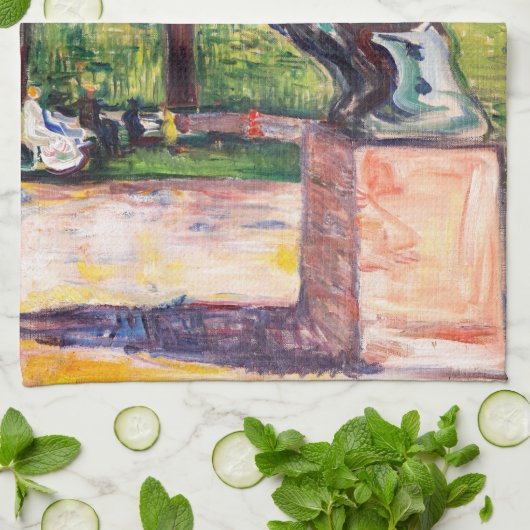 Edvard Munch - Der Denker von Rodin Geschirrtuch (Gefaltet)