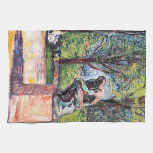 Edvard Munch - Der Denker von Rodin Geschirrtuch (Horizontal)