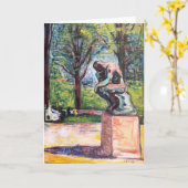 Edvard Munch - Der Denker von Rodin Karte (Gelbe Blume)
