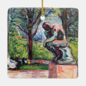 Edvard Munch - Der Denker von Rodin Keramikornament (Rückseite)