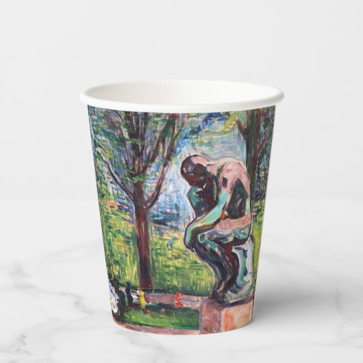 Edvard Munch - Der Denker von Rodin Pappbecher (Rückseite)