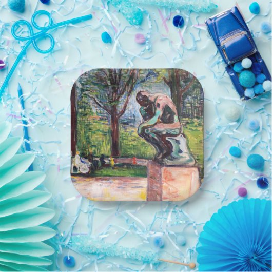 Edvard Munch - Der Denker von Rodin Pappteller (Party)