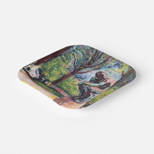 Edvard Munch - Der Denker von Rodin Pappteller (Gewinkelt)