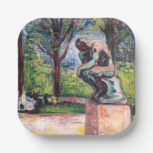 Edvard Munch - Der Denker von Rodin Pappteller (Vorderseite)