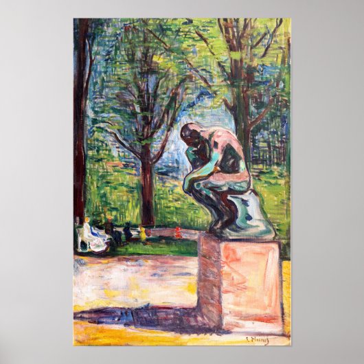 Edvard Munch - Der Denker von Rodin Poster (Vorne)