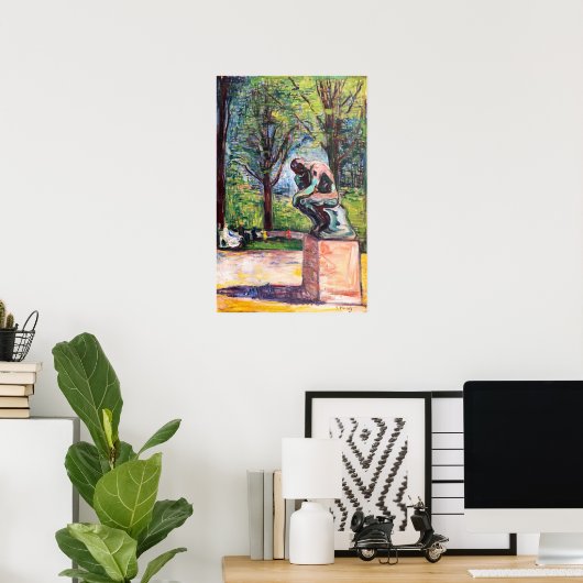 Edvard Munch - Der Denker von Rodin Poster (Heimbüro)