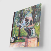 Edvard Munch - Der Denker von Rodin Quadratische Wanduhr (Winkel)