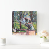 Edvard Munch - Der Denker von Rodin Quadratische Wanduhr (Zuhause)