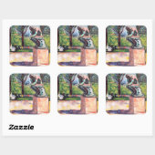 Edvard Munch - Der Denker von Rodin Quadratischer Aufkleber (Blatt)