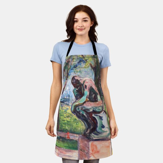 Edvard Munch - Der Denker von Rodin Schürze (Getragen)