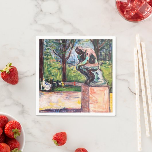 Edvard Munch - Der Denker von Rodin Serviette (Beispiel)