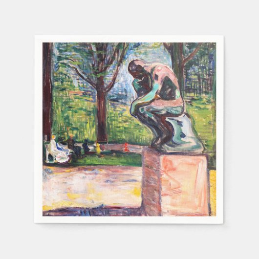 Edvard Munch - Der Denker von Rodin Serviette (Vorderseite)