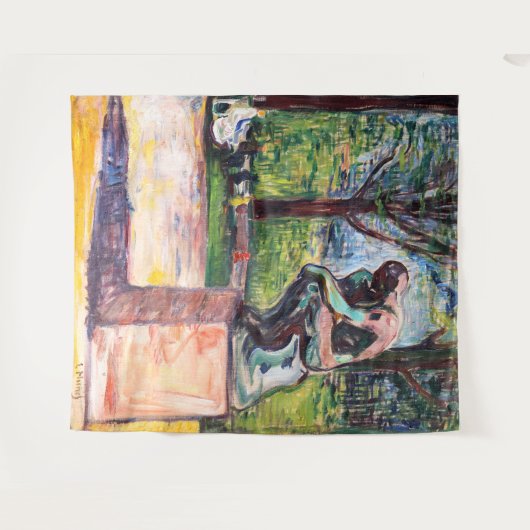 Edvard Munch - Der Denker von Rodin Wandteppich (Vorderseite (Horizontal))