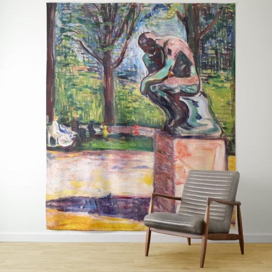 Edvard Munch - Der Denker von Rodin Wandteppich (Beispiel)
