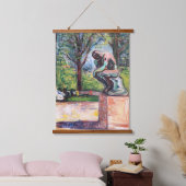 Edvard Munch - Der Denker von Rodin Wandteppich Mit Holzrahmen (Schlafzimmer)