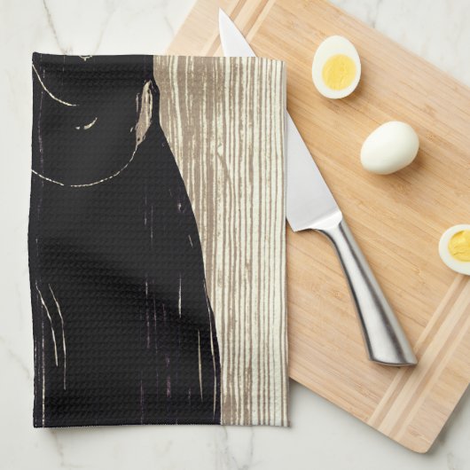 Edvard Munch - Der Kuss IV Geschirrtuch (Viertel Falte)