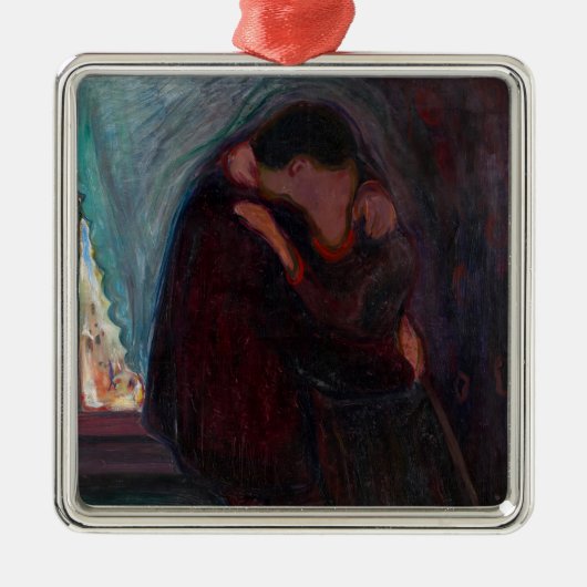 Edvard Munch - Der Kuss Ornament Aus Metall (Vorne)