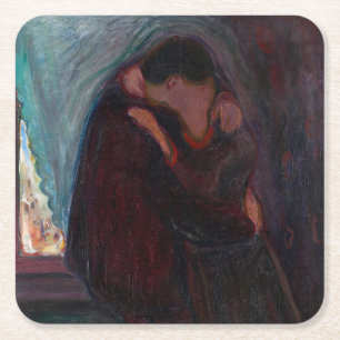 Edvard Munch - Der Kuss Rechteckiger Pappuntersetzer