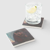 Edvard Munch - Der Kuss Steinuntersetzer (Seitenansicht)