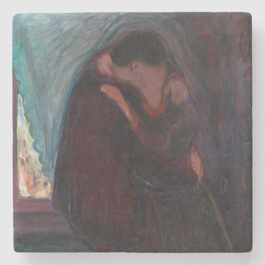 Edvard Munch - Der Kuss Steinuntersetzer (Vorderseite)