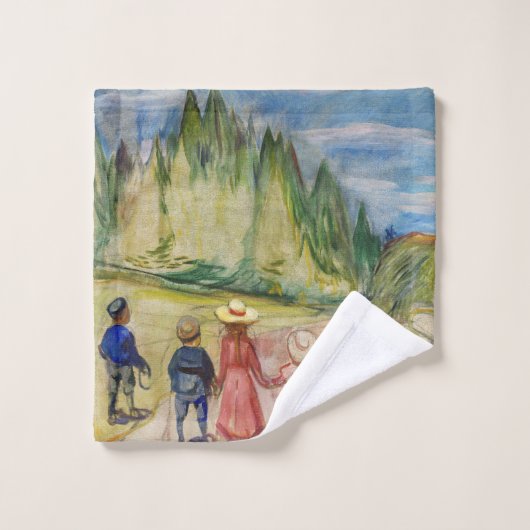 Edvard Munch - Der Märchenwald Badhandtuch Set (Waschlappen)