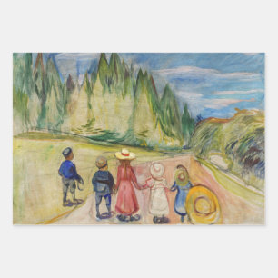 Edvard Munch - Der Märchenwald Geschenkpapier Set