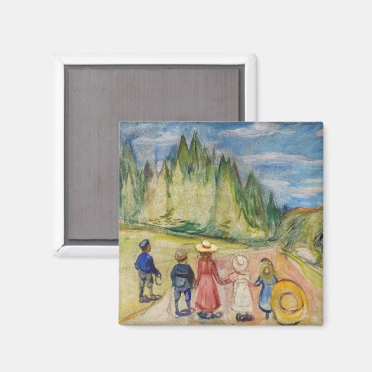 Edvard Munch - Der Märchenwald Magnet (Vorderseite/Rückseite)