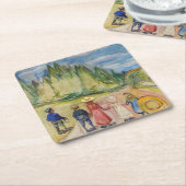 Edvard Munch - Der Märchenwald Rechteckiger Pappuntersetzer (angewinkelt)