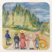 Edvard Munch - Der Märchenwald Rechteckiger Pappuntersetzer (Vorderseite)