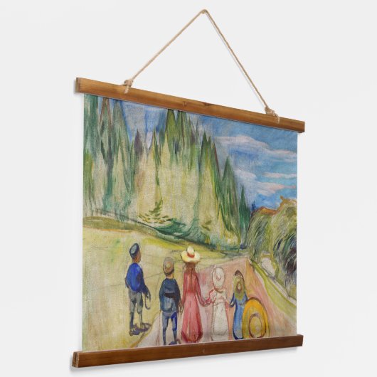 Edvard Munch - Der Märchenwald Wandteppich Mit Holzrahmen (Gewinkelt)