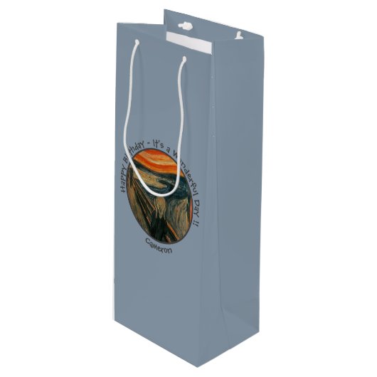 Edvard Munch der Party Items Collection Geschenktüte Für Weinflaschen (Vorderseite Schrägansicht)