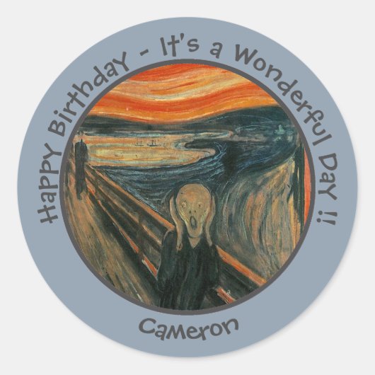 Edvard Munch der Party Items Collection Runder Aufkleber (Vorderseite)