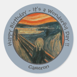 Edvard Munch der Party Items Collection Runder Aufkleber