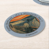 Edvard Munch der Party Items Collection Runder Pappuntersetzer (Angewinkelt)