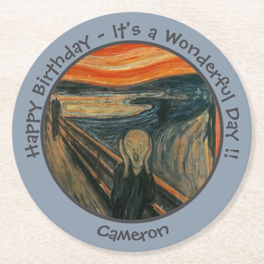 Edvard Munch der Party Items Collection Runder Pappuntersetzer (Vorderseite)