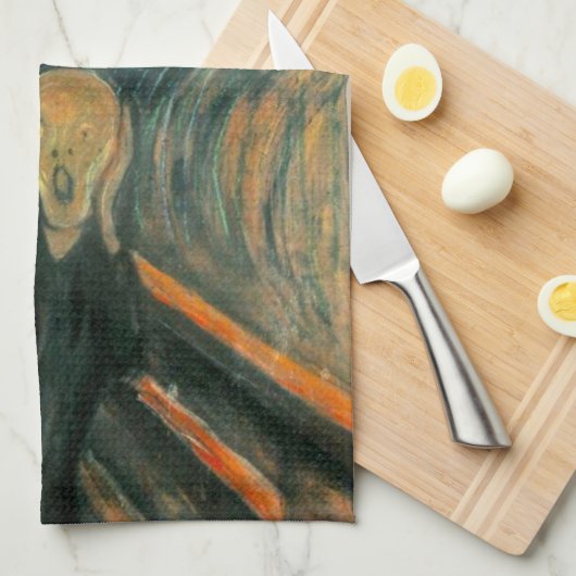 EDVARD MUNCH - der Schrei 1893 Geschirrtuch (Viertel Falte)