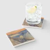 Edvard Munch - Der Schrei 1893 Steinuntersetzer (Seitenansicht)