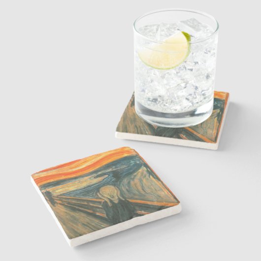 EDVARD MUNCH - der Schrei 1893 Steinuntersetzer (Seitenansicht)