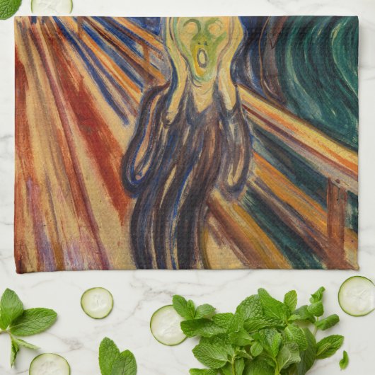 Edvard Munch - Der Schrei 1910 Geschirrtuch (Gefaltet)