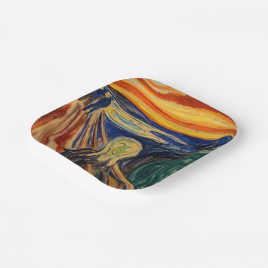 Edvard Munch - Der Schrei 1910 Pappteller (Gewinkelt)