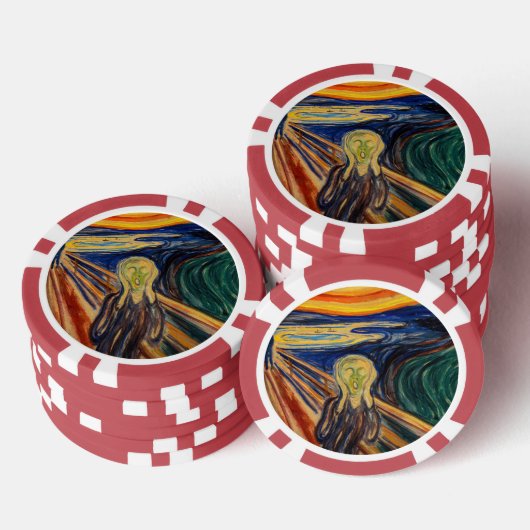 Edvard Munch - Der Schrei 1910 Pokerchips (Stapel)