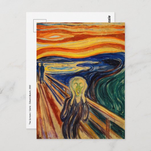 Edvard Munch - Der Schrei 1910 Postkarte (Vorne/Hinten)