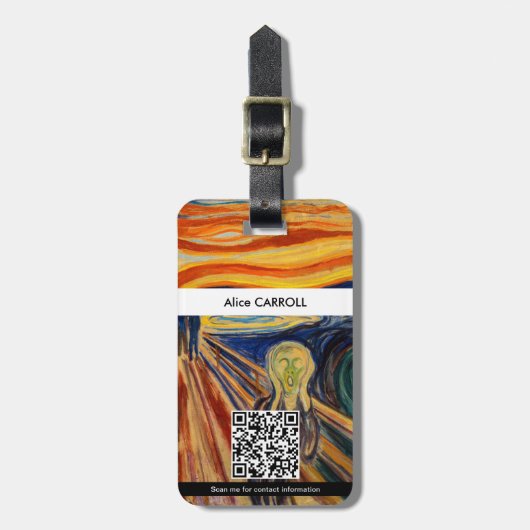 Edvard Munch - Der Schrei 1910 - QR-Code Gepäckanhänger (Vorderseite vertikal)